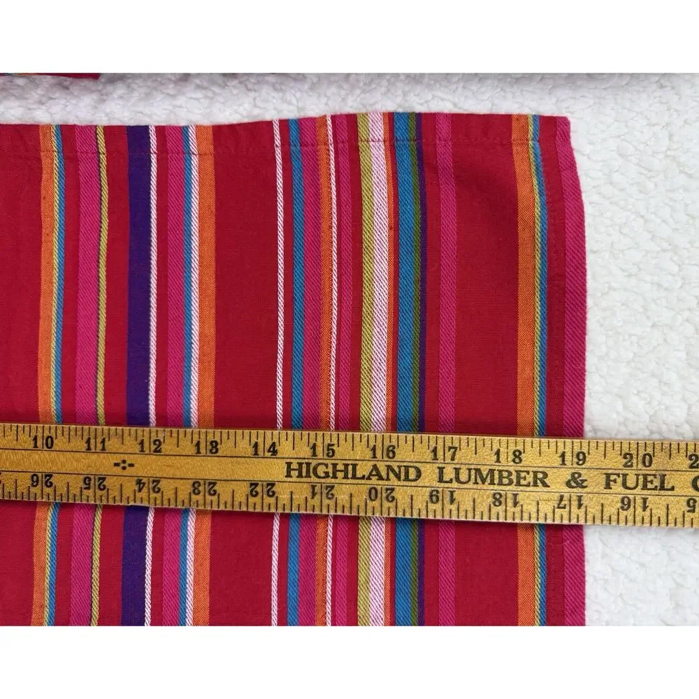 Target Casual Home Cabana Rio Collection Red Stripe Napkins 100% Cotton Set 10